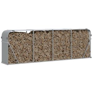 Държач за дърва, светлосив, 300x45x100 см, поцинкована стомана