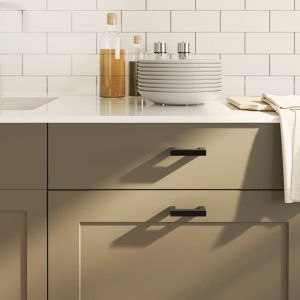 Дръжки за шкафове, 20 бр, черни, 64 мм, неръждаема стомана