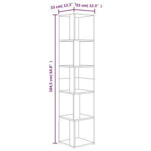 Ъглов шкаф, дъб сонома, 33x33x164,5 см, инженерно дърво