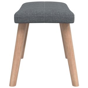 Релакс стол с табуретка, тъмносив, текстил