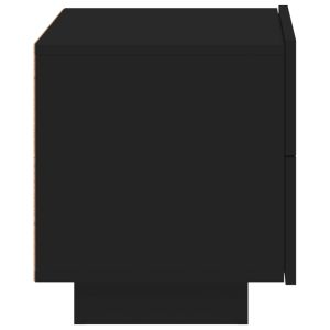 Нощно шкафче с LED осветление, черни, 70x36x40,5 см