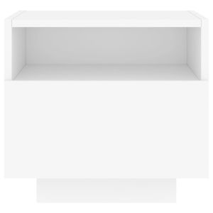 Нощни шкафчета с LED осветление, 2 бр, бели, 40x39x37 см