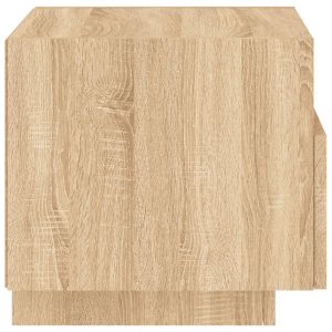 Нощни шкафчета с LED осветление, 2 бр, сонома дъб, 40x39x37 см