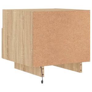 Нощни шкафчета с LED осветление, 2 бр, сонома дъб, 40x39x37 см