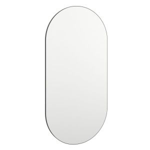 Огледало с LED лампи, 60x30 см, стъкло, овално