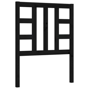 Рамка за легло с табла черна Small Single дърво масив