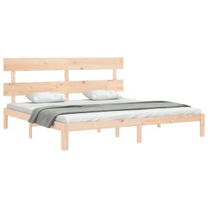 Рамка за легло с табла Super King Size дърво масив