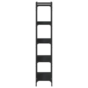 Библиотека 5 рафта черна 80x30x154 см инженерно дърво
