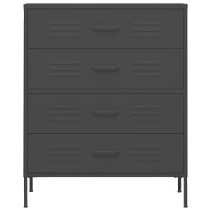 Шкаф с чекмеджета, антрацит, 80х35х101,5 см, стомана