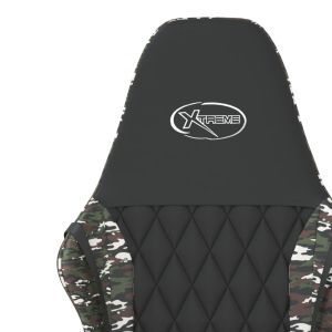 Гейминг стол, черно и камуфлаж, изкуствена кожа