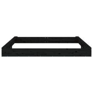 Пясъчник със седалки, черен, квадратен, масивна дървесина бор