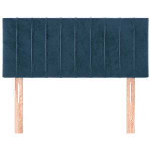 Горна табла за легло, тъмносиня, 90x5x78/88 см, кадифе