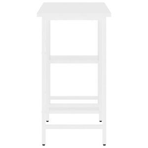 Компютърно бюро, бяло, 80x40x72 см, МДФ и метал