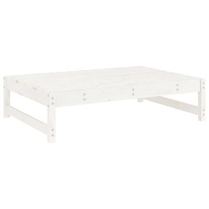 Градински лаундж комплект, 5 части, бял, бор масив