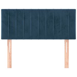 Горна табла за легло, тъмносиня, 80x5x78/88 см, кадифе