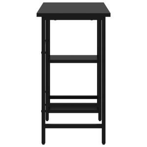 Компютърно бюро, черно, 80x40x72 см, МДФ и метал