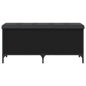 Пейка за съхранение, черна, 102x42x45 см, инженерно дърво