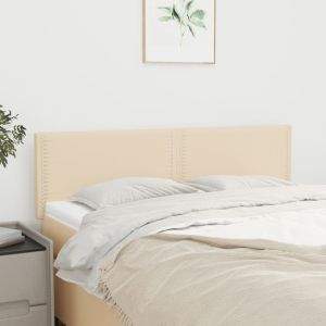 Табла за легло, кремава, 144x5x78/88 см, плат