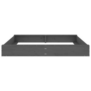 Пясъчник със седалки, сив, квадратен, масивна дървесина бор