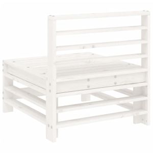 Градински среден диван, бял, бор масив