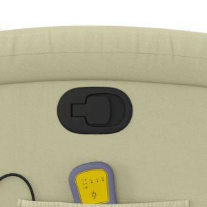 Масажен наклоняем стол, кремав, естествена кожа