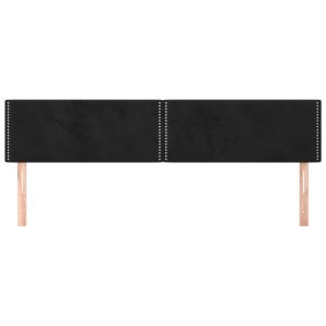 Табла за легло, черна, 160x5x78/88 см, кадифе