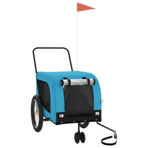 Ремарке за колело за любимци синьо черно Оксфорд плат и желязо