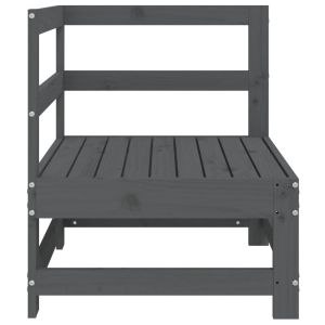 Градински ъглов диван, сив, бор масив