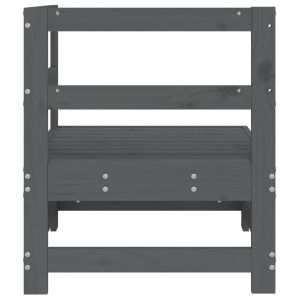 Градински ъглов диван, сив, бор масив