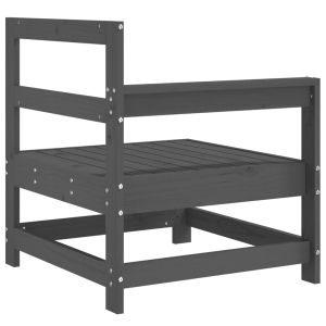 Градински ъглов диван, сив, бор масив