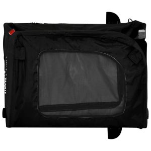 Ремарке за колело за любимци черно Оксфорд плат и желязо