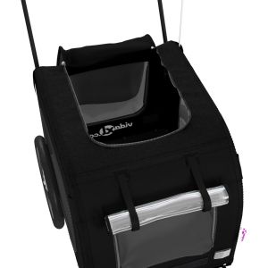 Ремарке за колело за любимци черно Оксфорд плат и желязо