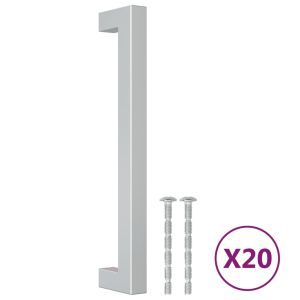 Дръжки за шкафове, 20 бр, сребристи, 160 мм, неръждаема стомана