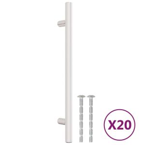 Дръжки за шкафове, 20 бр, сребристи, 160 мм, неръждаема стомана