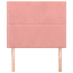 Табла за легло, розова, 100x5x118/128 см, кадифе