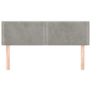 Горни табли за легло, 2 бр, светлосиви, 72x5x78/88 см, кадифе