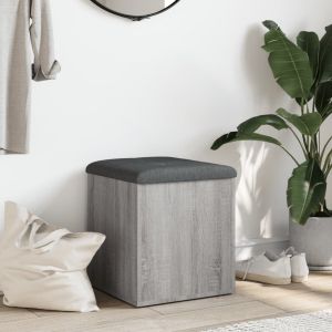 Пейка за съхранение, сив сонома, 42x42x45 см, инженерно дърво