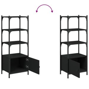 Библиотека 3 рафта черна 41x30x109,5 см инженерно дърво