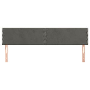 Горни табли за легло, 2 бр, тъмносиви, 80x5x78/88 см кадифе