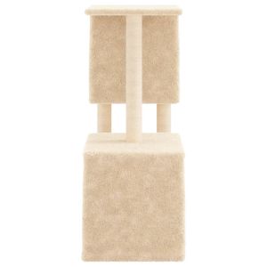 Котешко дърво със сизалени стълбове, кремаво, 86 см