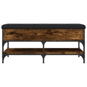 Пейка за обувки, опушен дъб, 102x42x45 см, инженерно дърво