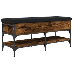 Пейка за обувки, опушен дъб, 102x42x45 см, инженерно дърво