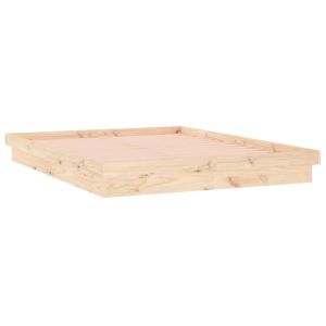 LED рамка за легло 120x190 см Small Double масивна дървесина