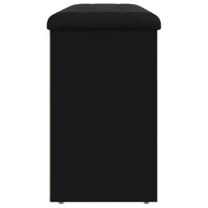 Пейка за обувки, черна, 102x32x50 см, инженерно дърво