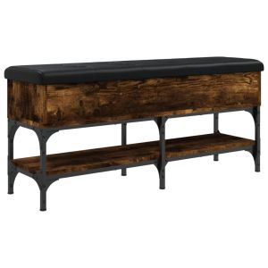 Пейка за обувки, опушен дъб, 102x32x45 см, инженерно дърво