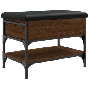 Пейка за обувки, кафяв дъб, 62x42x45 см, инженерно дърво