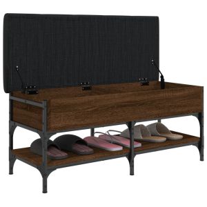 Пейка за обувки, кафяв дъб, 102x42x45 см, инженерно дърво