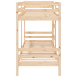 Двуетажно легло, 75x190 см, борово дърво масив