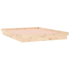 LED рамка за легло 150x200 см King Size масивно дърво