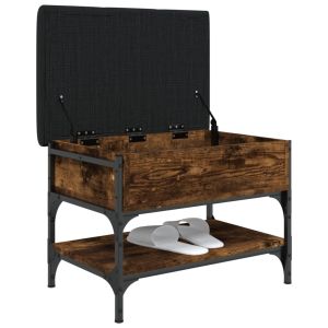 Пейка за обувки, опушен дъб, 62x42x45 см, инженерно дърво